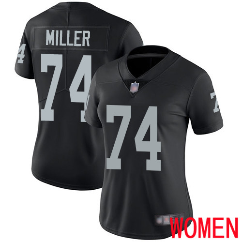 Oakland Raiders Limited Black Women Kolton Miller Home Jersey NFL Football #74 Vapor Untouchable Jersey->women nfl jersey->Women Jersey